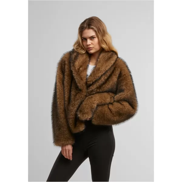  Pelzjacke für Damen URBAN CLASSICS TB8120-01591 BRAUN/SCHWARZ 