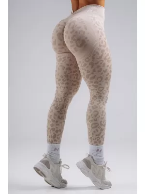 Kompressions-Push-up-Leggings mit Leopardenmuster NEBBIA PRIMAL 849 CREMEFARBENER LEOPARD