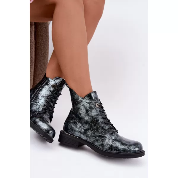  Damen-Stiefeletten S.BARSKI HY62-8140 GRÜN 