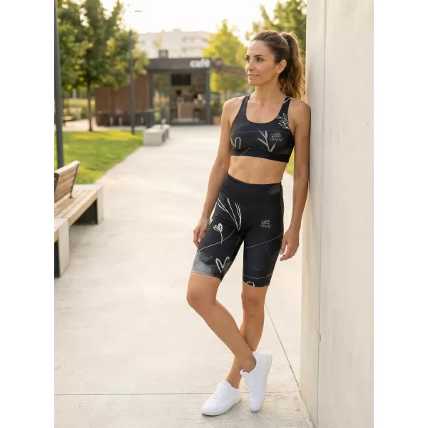  Premium-Overknee-Leggings für Damen (neue Größen) ALTISPORT VOJ/ALW083LEG06 SCHWARZ UND WEIß 