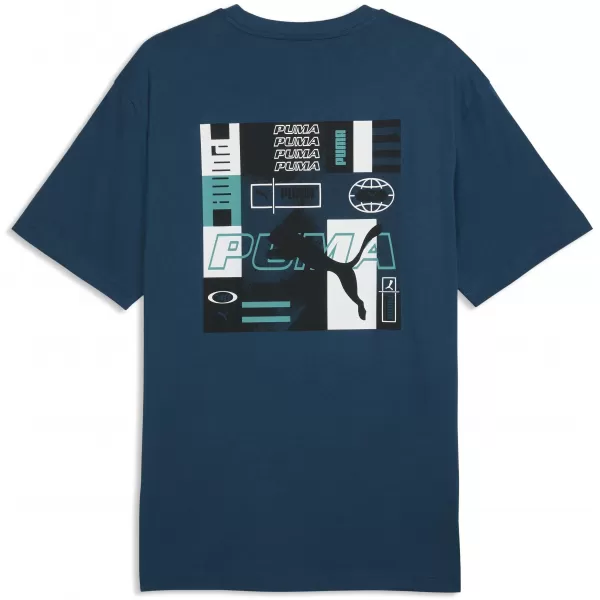 Herren-T-Shirt PUMA GRAPHICS RELAXED STACKED TEE 69436836 MITTERNACHTSBENZIN 