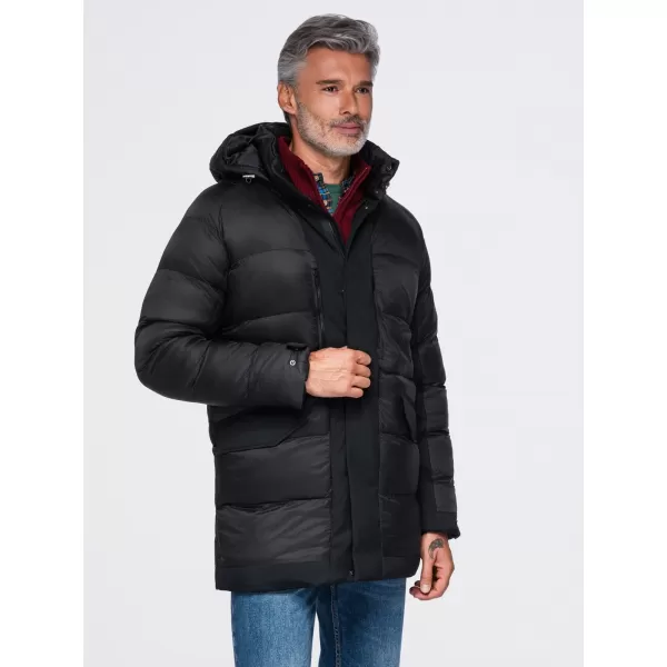  Herren-Winterjacke OMBRE OM-JALJ-0263 SCHWARZ 