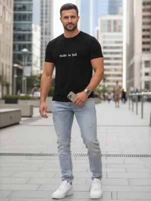 Herren-T-Shirt DSTREET NX5106R-BK SCHWARZ