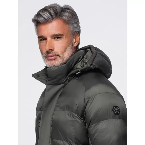  Herren-Winterjacke OMBRE OM-JALJ-0263 DUNKLES OLIV 