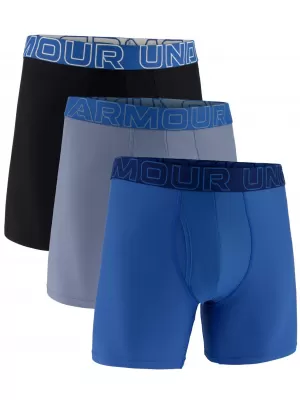 Herren-Boxershorts UNDER ARMOUR UA PERFORMANCE TECH - SOLID 6 -3PK 1383878-448 BLAU