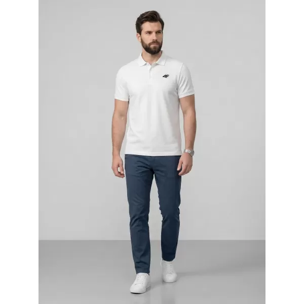  Herren-T-Shirt mit Kragen 4F WMM00TPTSM0771 WEIß 