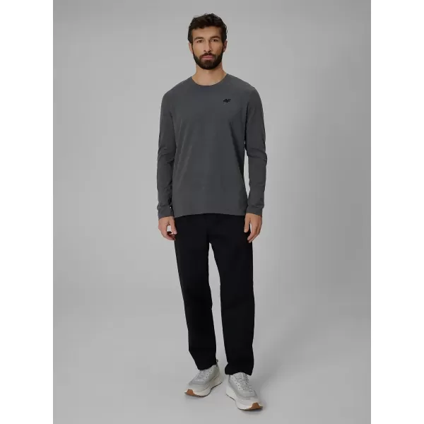  Herren-T-Shirt mit langen Ärmeln 4F WMM00TLONM611 DUNKELGRAU MELIERT 