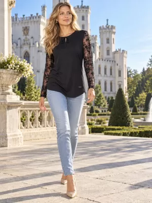 Damen-T-Shirt ALTISPORT IVOREY SCHWARZ