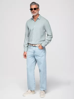 Herrenhemd OMBRE OM-SHCS-0190 PASTELLGRÜN