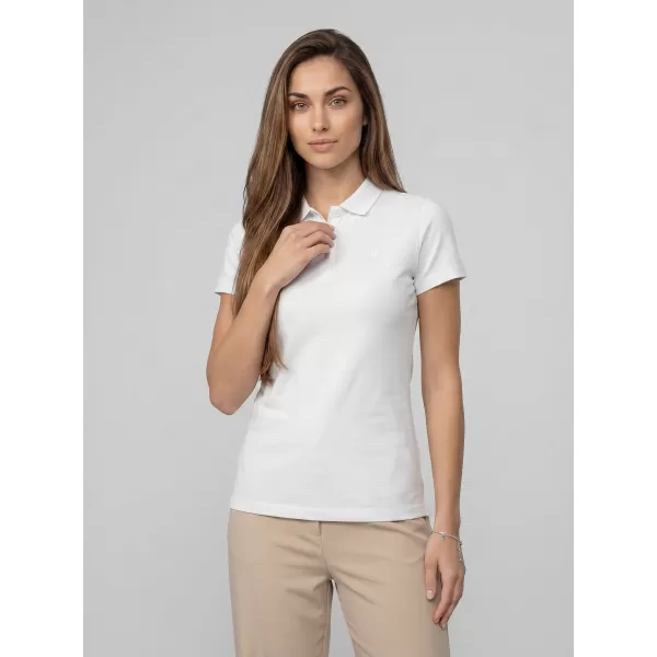  Damen-T-Shirt mit Kragen 4F WMM00TPTSF0768 WEIß 