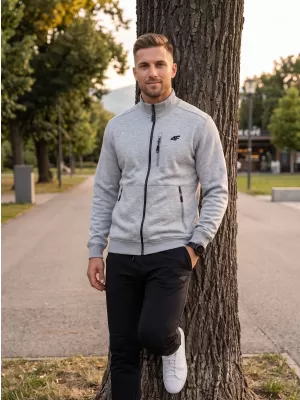 Herren-Sweatshirt 4F WMM00TSWSM2547 KALTE HELLGRAUE MELANGE