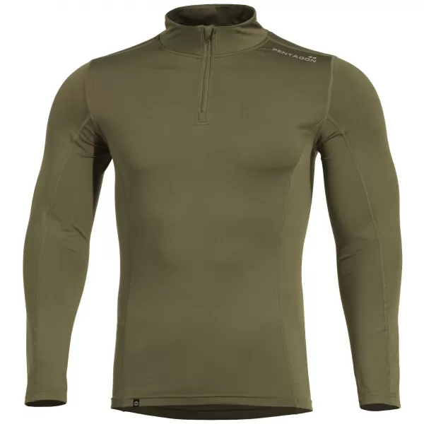  Herren-T-Shirt PENTAGON PINDOS 1/2 ZIP SHIRT K11013 OLIVGRÜN 