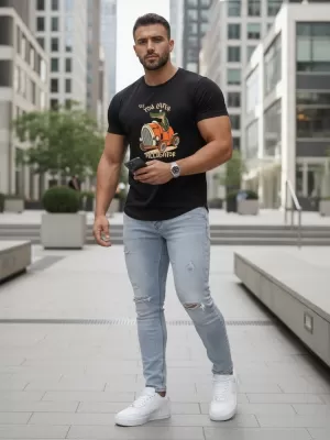 Herren-T-Shirt DSTREET NX5083R-BK SCHWARZ