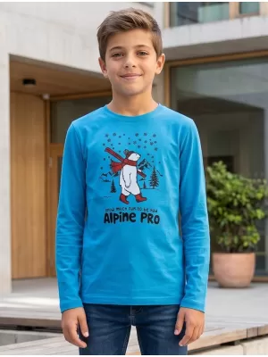 Kinder-T-Shirt ALPINE PRO ECCO 2 NEON-ATOMARBLAUE PA-VARIANTE
