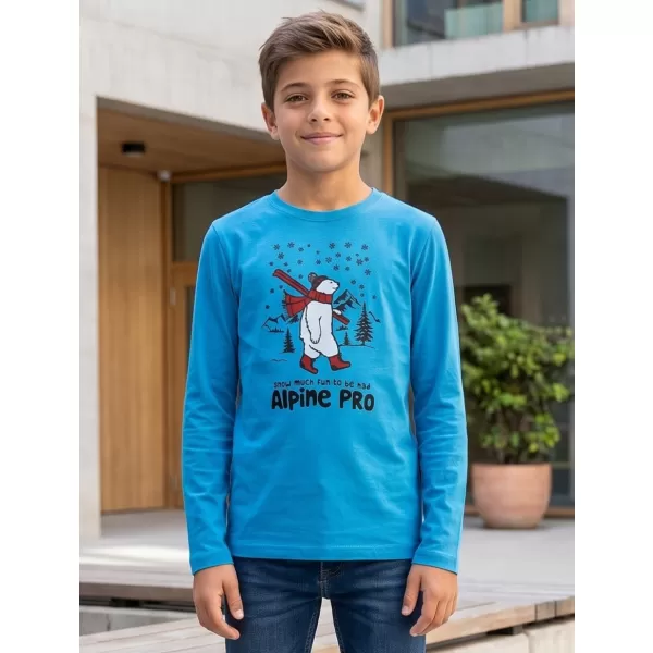  Kinder-T-Shirt ALPINE PRO ECCO 2 NEON-ATOMARBLAUE PA-VARIANTE 