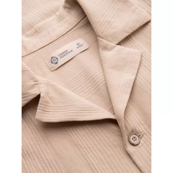  Herrenhemd OMBRE OM-SHSS-0221 HELLBRAUN 