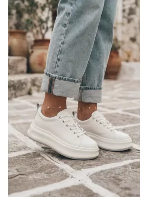 Ledersneaker für Damen GOE SS2N4021 WEIß