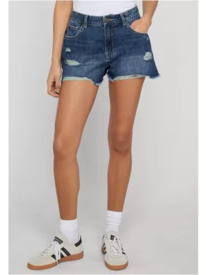 Damen-Shorts URBAN CLASSICS TB8193 MITTELTIEFBLAU GEWASCHEN