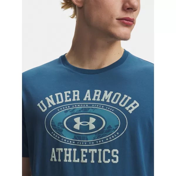  Herren-T-Shirt UNDER ARMOUR M 60/40S ARMOR GLOBE SS 6009261-498 BLAU 