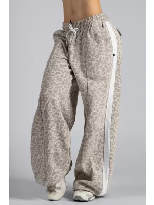 Baggy-Jogginghose mit Leopardenmuster NEBBIA PRIMAL 865 CREMEFARBENER LEOPARD