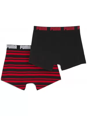Herren-Boxershorts PUMA MEN EVERYDAY HERITAGE STRIPE BOXER 93832605 ROT/SCHWARZ