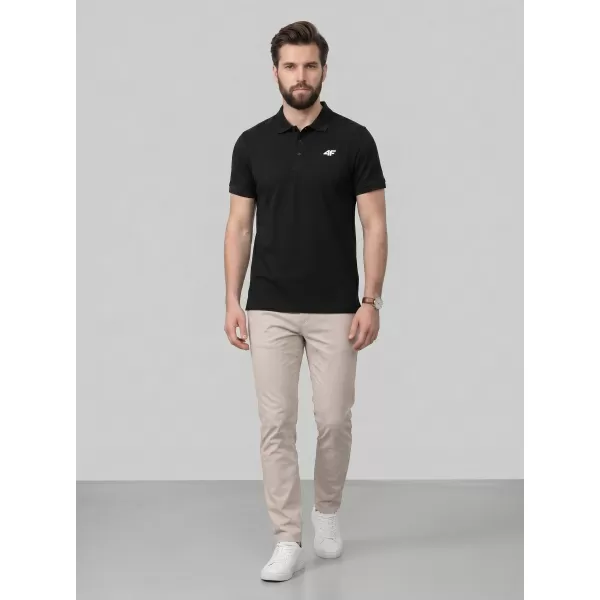  Herren-T-Shirt mit Kragen 4F WMM00TPTSM0771 TIEFSCHWARZ 