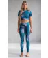 Lange Premium-Leggings für Damen (neue Größen) ALTISPORT VOJ/ALW001LEG05 PETROL/HELLROSA