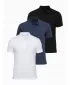 Herren-T-Shirt mit Kragen OMBRE OM-POBS-0171 SCHWARZ/MARINE/WEIß