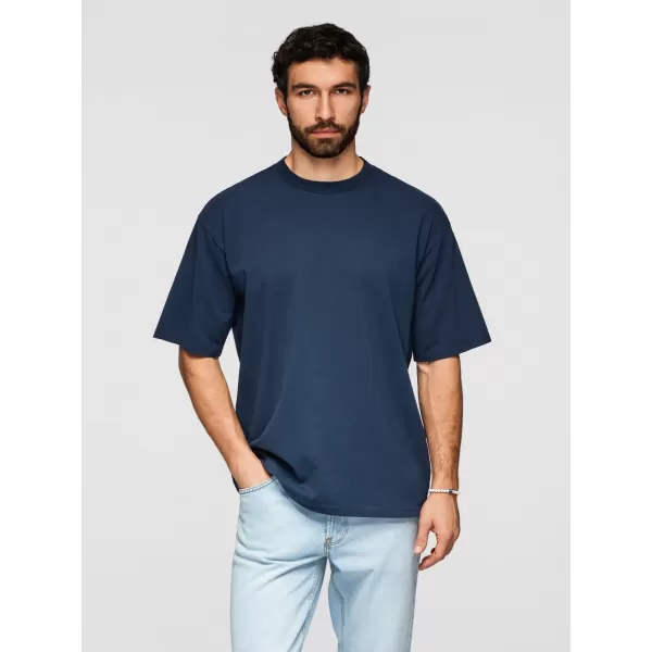  Herren-T-Shirt OMBRE OM-TSBC-0291 GEBROCHENES WEIß/BLASSES OLIV/MARINEBLAU 