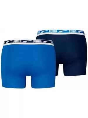 Herren-Boxershorts PUMA MEN EVERYDAY MULTI LOGO BOXER 2P 93832504 BLAUE KOMBINATION