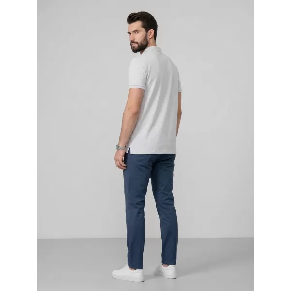  Herren-T-Shirt mit Kragen 4F WMM00TPTSM0771 KALTE HELLGRAUE MELANGE 