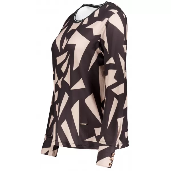  Damen-T-Shirt ALTISPORT ILENA SCHWARZ/BEIGE 