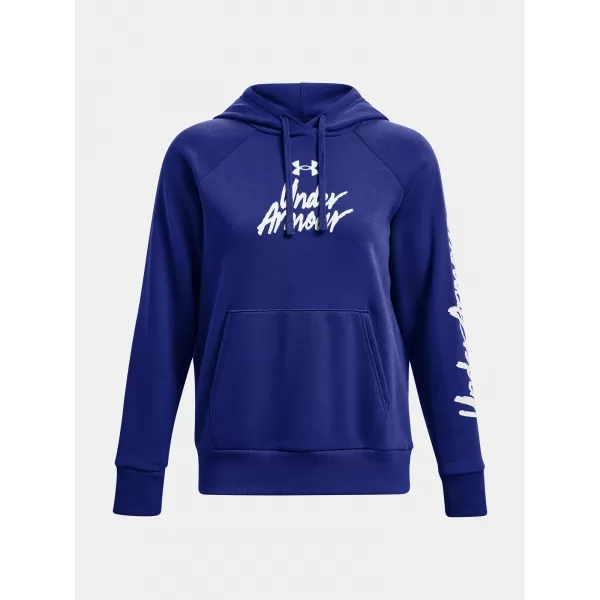  Damen-Sweatshirt UNDER ARMOUR UA RIVAL FLEECE GRAPHIC HDY 1379609-400 BLAU 