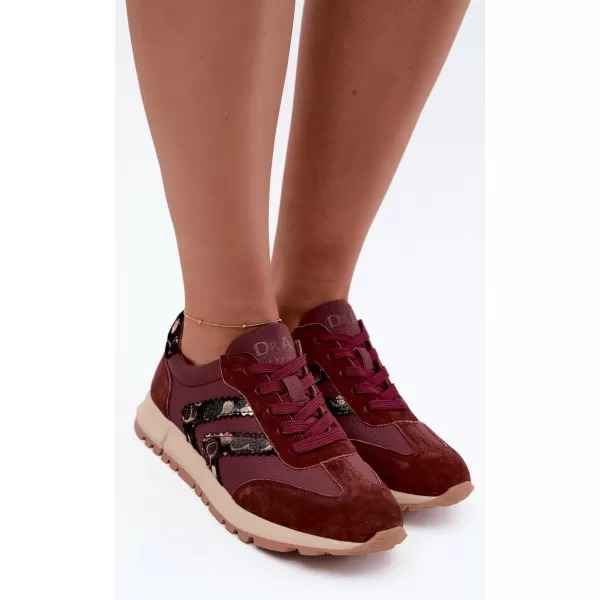  Damen-Sneaker D&A GR62-6015 BURGUND 