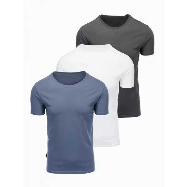  Herren-T-Shirt OMBRE OM-TSBS-0268 WEIß/GRAPHIT/BLAUER DENIM 