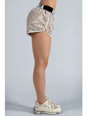 Trainingsshorts mit Leopardenmuster NEBBIA PRIMAL 855 CREMEFARBENER LEOPARD