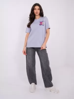Damen-T-Shirt SUBLEVEL D12022AH02645Y LEUCHTENDES LILA