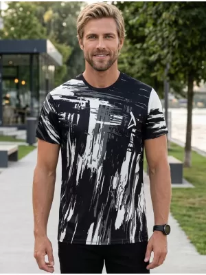 Hochwertiges Funktions-T-Shirt für Herren ALTISPORT VOJ/ALM010TR01 SCHWARZ/ELFENBEIN