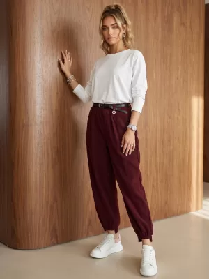 Damenhosen DSTREET UY3173 BURGUND