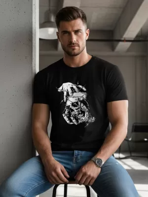 Herren-T-Shirt DSTREET NX049R SCHWARZ