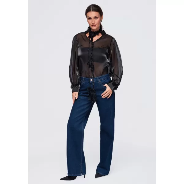  Damenbluse OMBRE OW-TS-E0086 SCHWARZ 