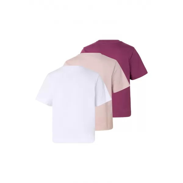  Damen-T-Shirt URBAN CLASSICS TB8574B-23660 WEIß/VINTAGE ROSE/BEERENLILA 