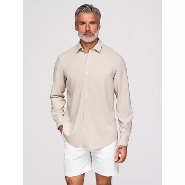  Herrenhemd OMBRE OM-SHCS-0190 BEIGE 