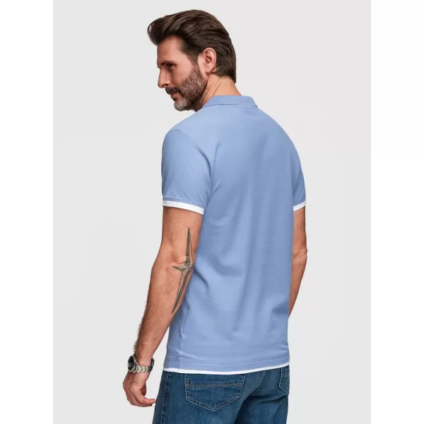  Herren-T-Shirt mit Kragen OMBRE OM-POSS-0170 BLAU 