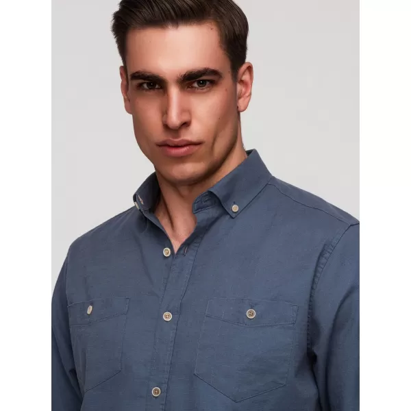  Herrenhemd OMBRE OM-SHCS-0134 BLAU 
