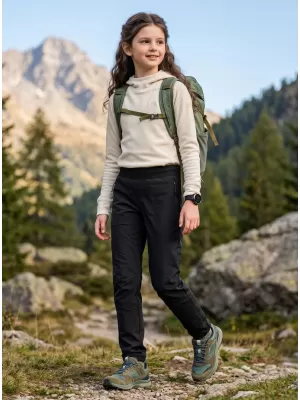 Softshellhose für Kinder ALPINE PRO ABARO 2 SCHWARZ