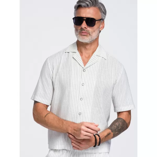  Herrenhemd OMBRE OM-SHSS-0222 CREMEFARBEN 