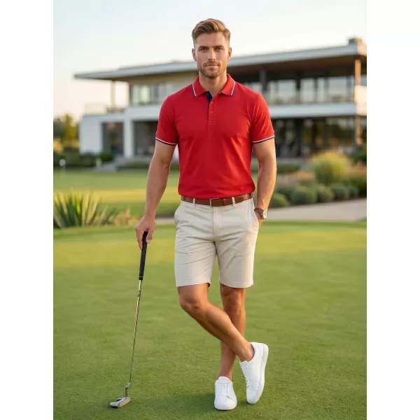  Herren-T-Shirt mit Kragen MALFINI FOCUS 232 ROT 