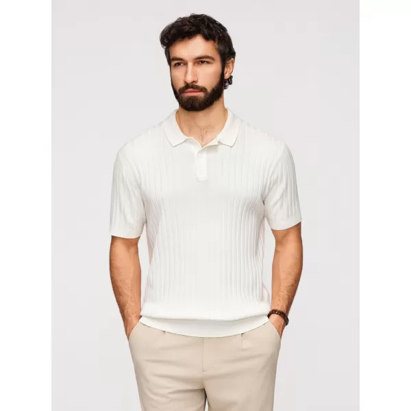  Herren-T-Shirt mit Kragen OMBRE OM-POSS-0169 GEBROCHENES WEIß 