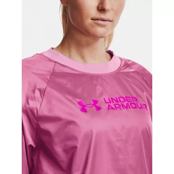  Damen-Sweatshirt UNDER ARMOUR RECOVER STORM WOVEN SHINE CREW 1364012-680 ROSA 